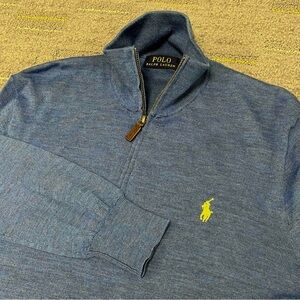 Polo by Ralph Lauren Blue Half-Zip Sweater for Men